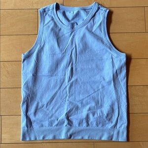 Athleta Light Blue Sleeveless Knit Tank Top
